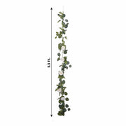 5.5 ft Artificial Eucalyptus Leaf Table Garland with 7 Rose Flower Heads - White and Green ARTI_GLND_GRN022