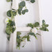 5.5 ft Artificial Eucalyptus Leaf Table Garland with 7 Rose Flower Heads - White and Green ARTI_GLND_GRN022