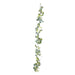 5.5 ft LED Peony Garland with Artificial Eucalyptus Battery Operated Fairy Lights - White and Green LEDSTR_ARTI_GLND_GRN022