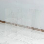 5 Acrylic Rectangular Display Stands Pre-Assembled Pedestal Riser - Clear PROP_BOX_001_SET_ACRY_CLR