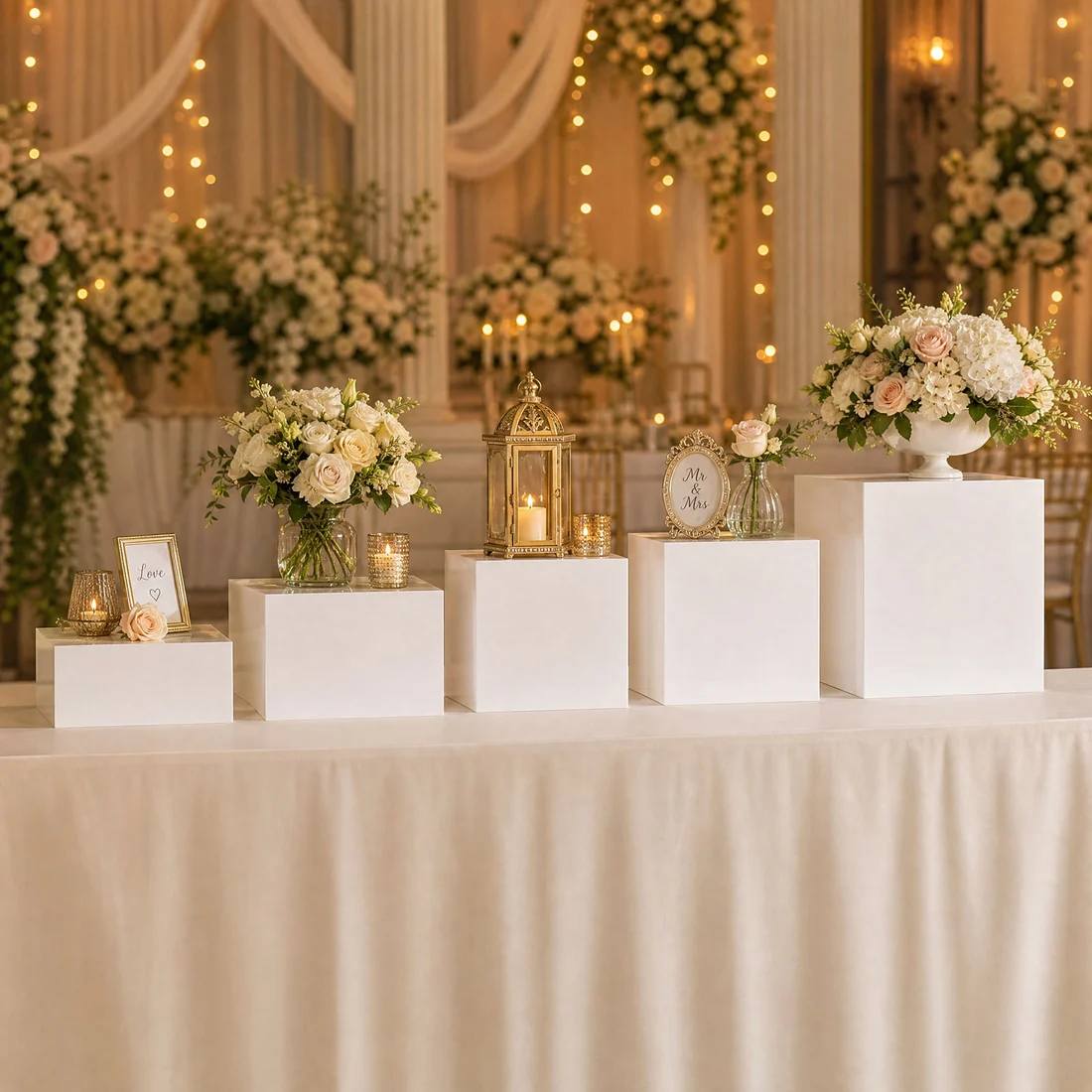 5 Acrylic Square Cake Risers Dessert Display Stands