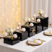 5 Acrylic Square Cake Risers Dessert Display Stands
