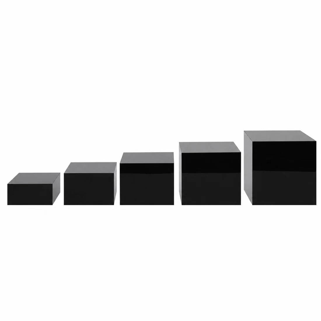 5 Acrylic Square Cake Risers Dessert Display Stands PROP_BOX_001S_SET5_BLK