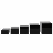 5 Acrylic Square Cake Risers Dessert Display Stands PROP_BOX_001S_SET5_BLK