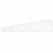 5 Acrylic Square Cake Risers Dessert Display Stands PROP_BOX_001S_SET5_CLR