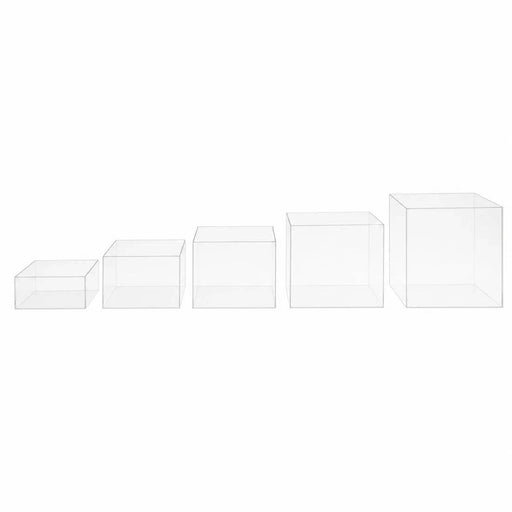 5 Acrylic Square Cake Risers Dessert Display Stands PROP_BOX_001S_SET5_CLR