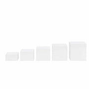 5 Acrylic Square Cake Risers Dessert Display Stands PROP_BOX_001S_SET5_WHT