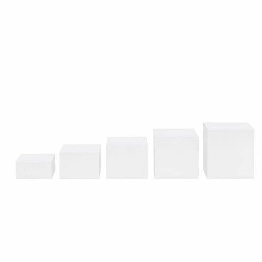 5 Acrylic Square Cake Risers Dessert Display Stands PROP_BOX_001S_SET5_WHT