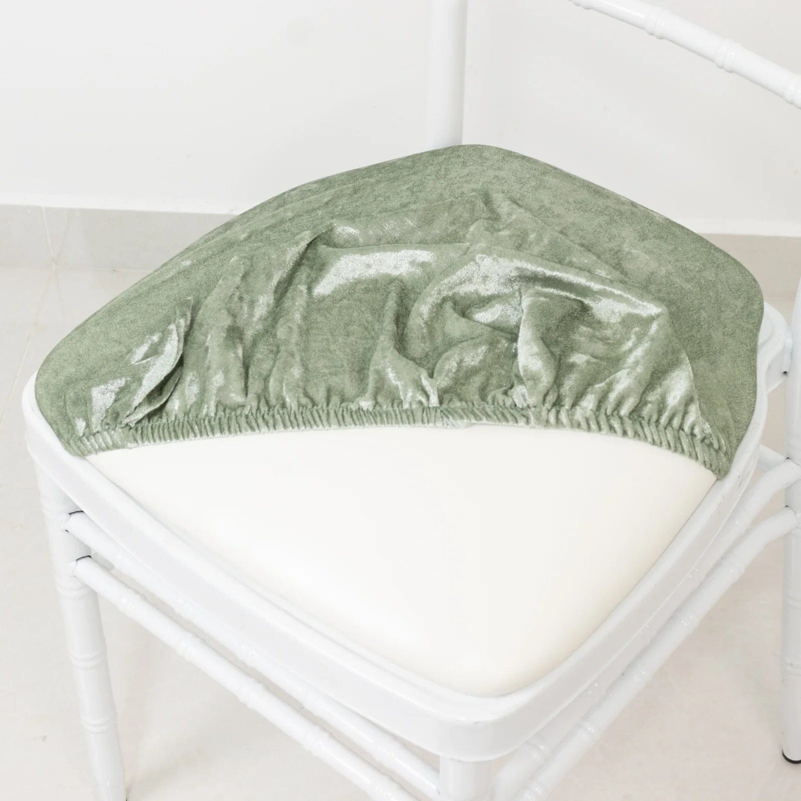 5 Crushed Velvet Chiavari Chair Cushion Covers