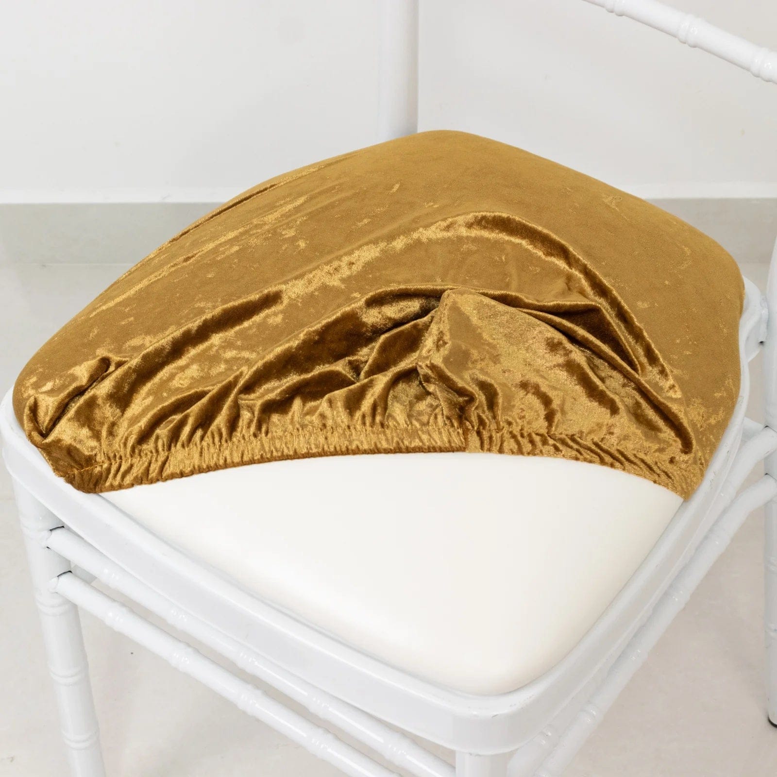 5 Crushed Velvet Chiavari Chair Cushion Covers