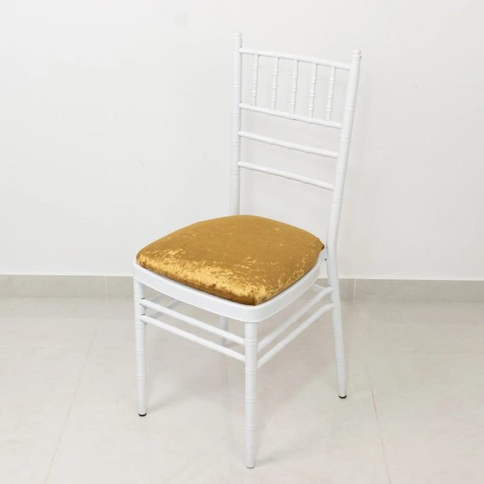 5 Crushed Velvet Chiavari Chair Cushion Covers