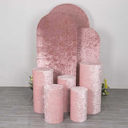 5 Crushed Velvet Cylinder Plinth Display Box Stand Covers