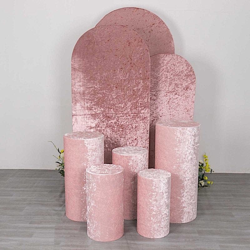 5 Crushed Velvet Cylinder Plinth Display Box Stand Covers