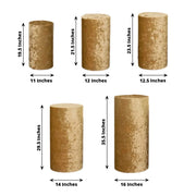 5 Crushed Velvet Cylinder Plinth Display Box Stand Covers