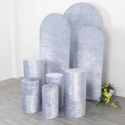 5 Crushed Velvet Cylinder Plinth Display Box Stand Covers