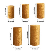 5 Crushed Velvet Cylinder Plinth Display Box Stand Covers