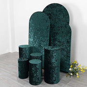 5 Crushed Velvet Cylinder Plinth Display Box Stand Covers
