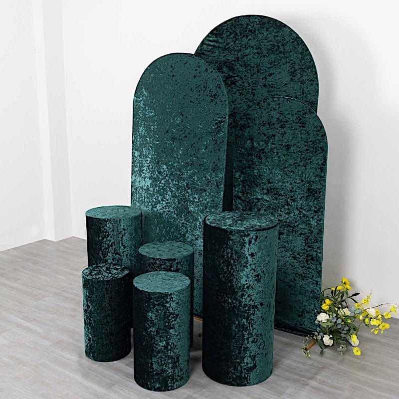 5 Crushed Velvet Cylinder Plinth Display Box Stand Covers
