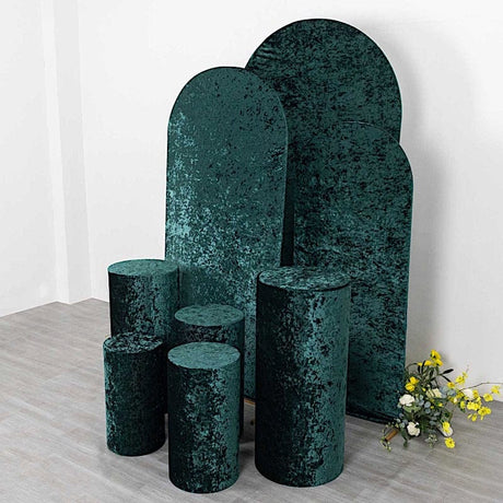 5 Crushed Velvet Cylinder Plinth Display Box Stand Covers