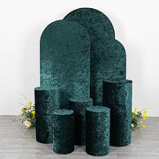 5 Crushed Velvet Cylinder Plinth Display Box Stand Covers