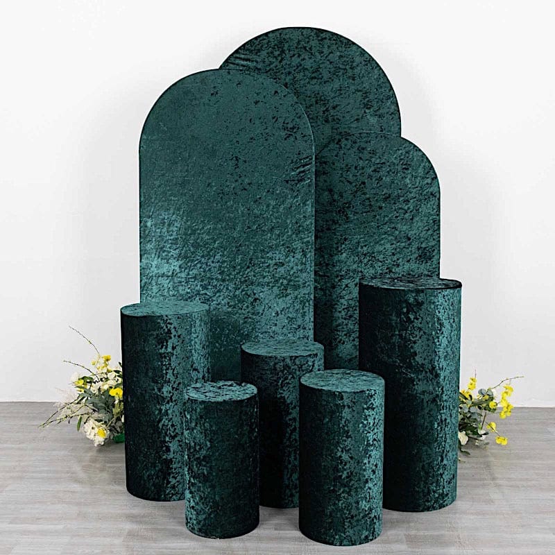 5 Crushed Velvet Cylinder Plinth Display Box Stand Covers