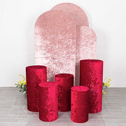 5 Crushed Velvet Cylinder Plinth Display Box Stand Covers