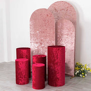 5 Crushed Velvet Cylinder Plinth Display Box Stand Covers