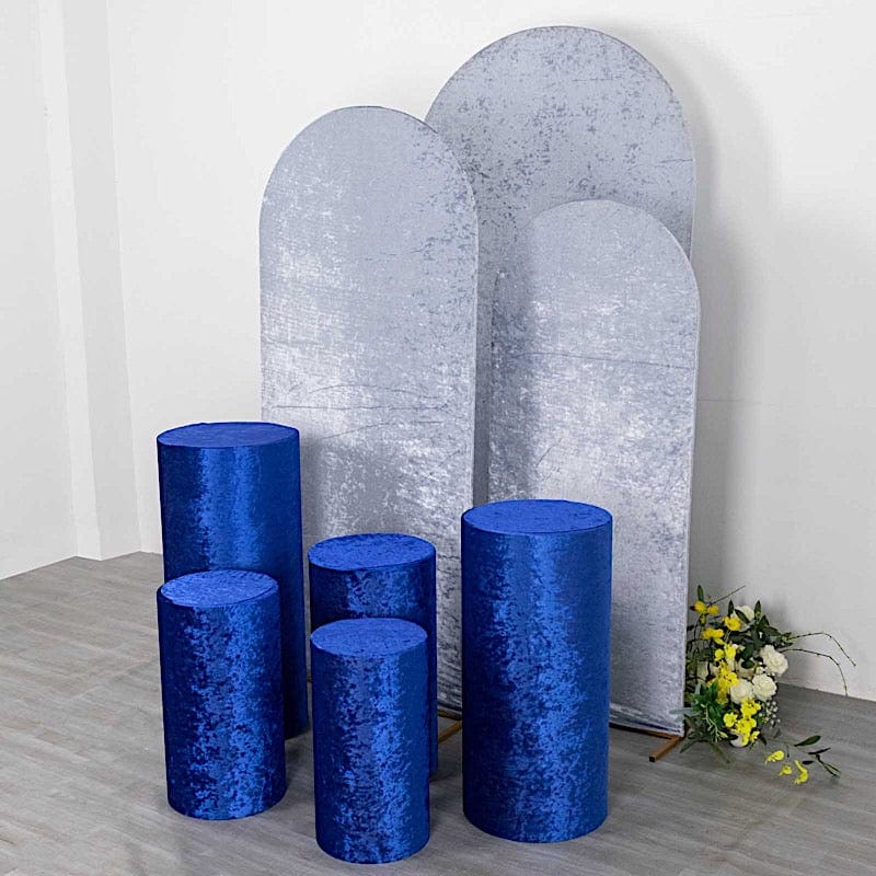 5 Crushed Velvet Cylinder Plinth Display Box Stand Covers