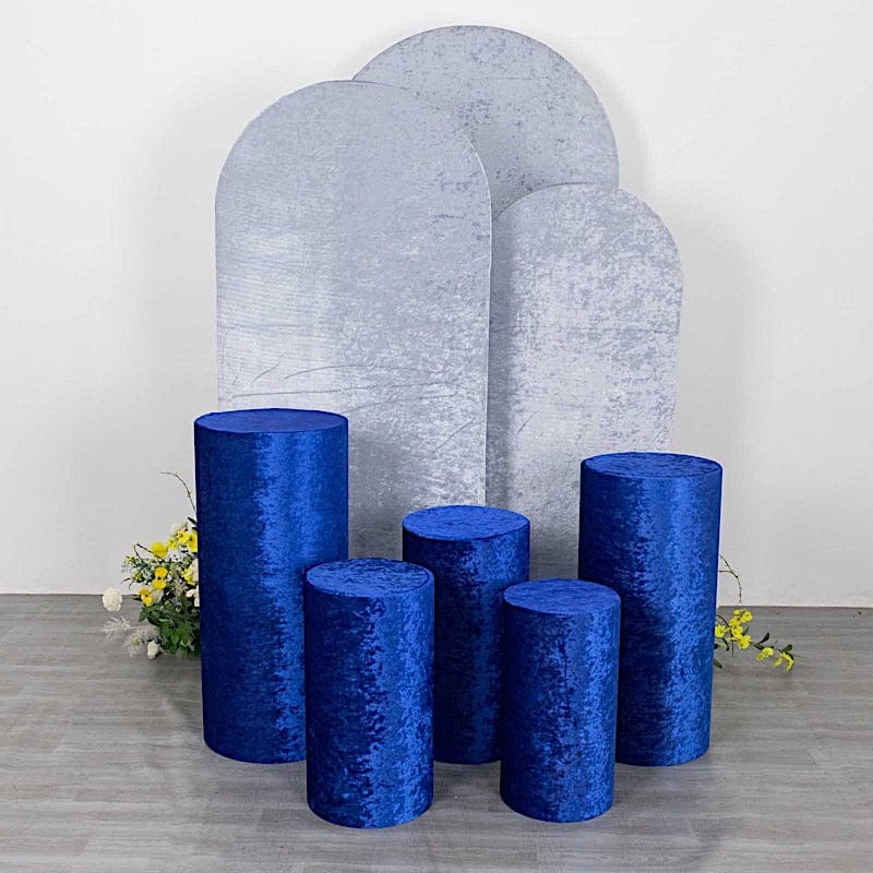 5 Crushed Velvet Cylinder Plinth Display Box Stand Covers