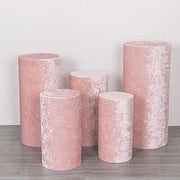 5 Crushed Velvet Cylinder Plinth Display Box Stand Covers