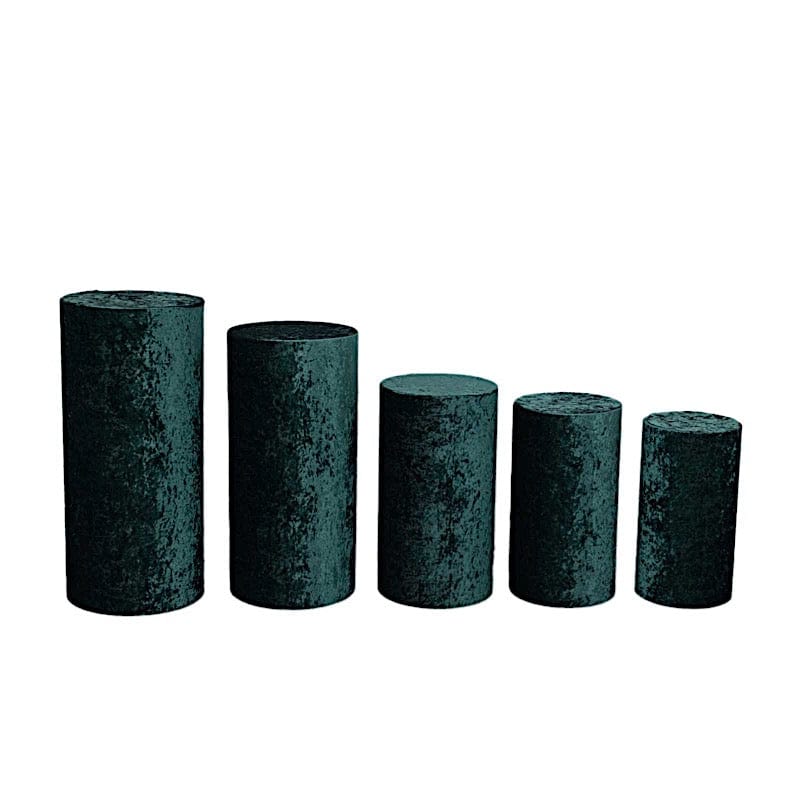 5 Crushed Velvet Cylinder Plinth Display Box Stand Covers PROP_BOX_006_VEL01_HUNT