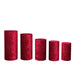 5 Crushed Velvet Cylinder Plinth Display Box Stand Covers PROP_BOX_006_VEL01_RED