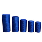 5 Crushed Velvet Cylinder Plinth Display Box Stand Covers PROP_BOX_006_VEL01_ROY