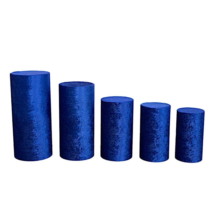 5 Crushed Velvet Cylinder Plinth Display Box Stand Covers PROP_BOX_006_VEL01_ROY