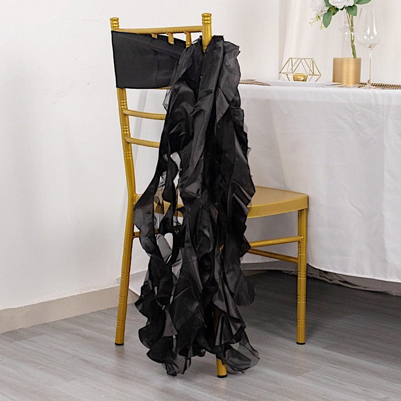5 Curly Willow Chiffon Satin Chair Sashes
