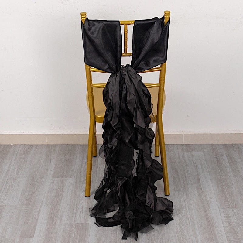 5 Curly Willow Chiffon Satin Chair Sashes