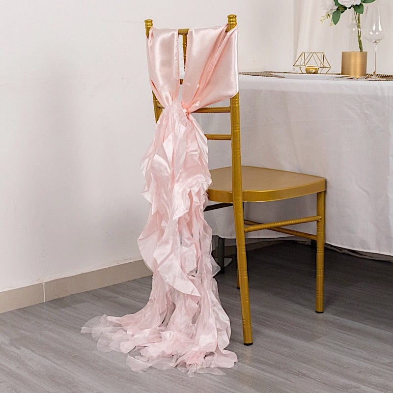 5 Curly Willow Chiffon Satin Chair Sashes