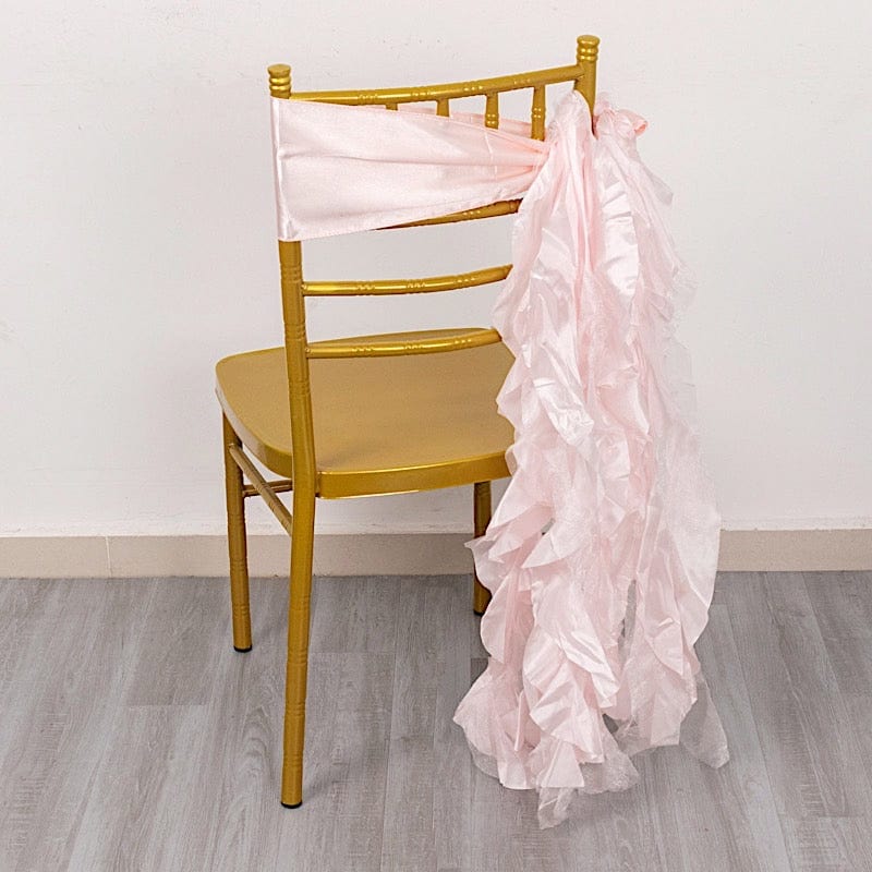 5 Curly Willow Chiffon Satin Chair Sashes