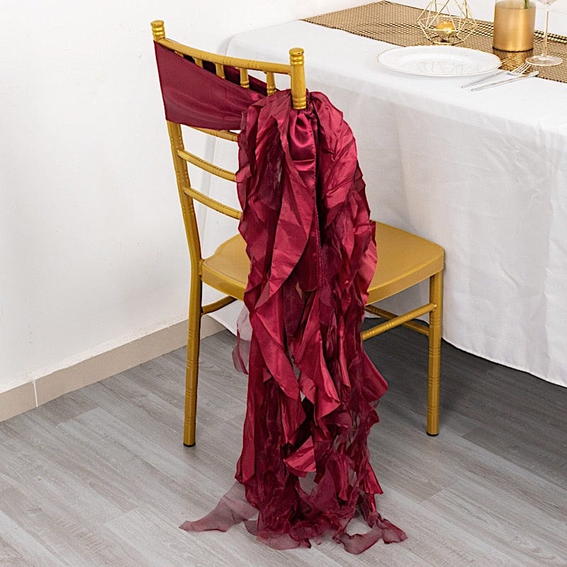 5 Curly Willow Chiffon Satin Chair Sashes