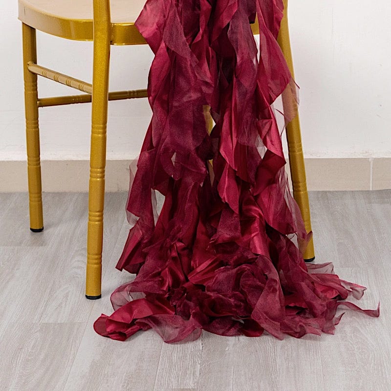 5 Curly Willow Chiffon Satin Chair Sashes