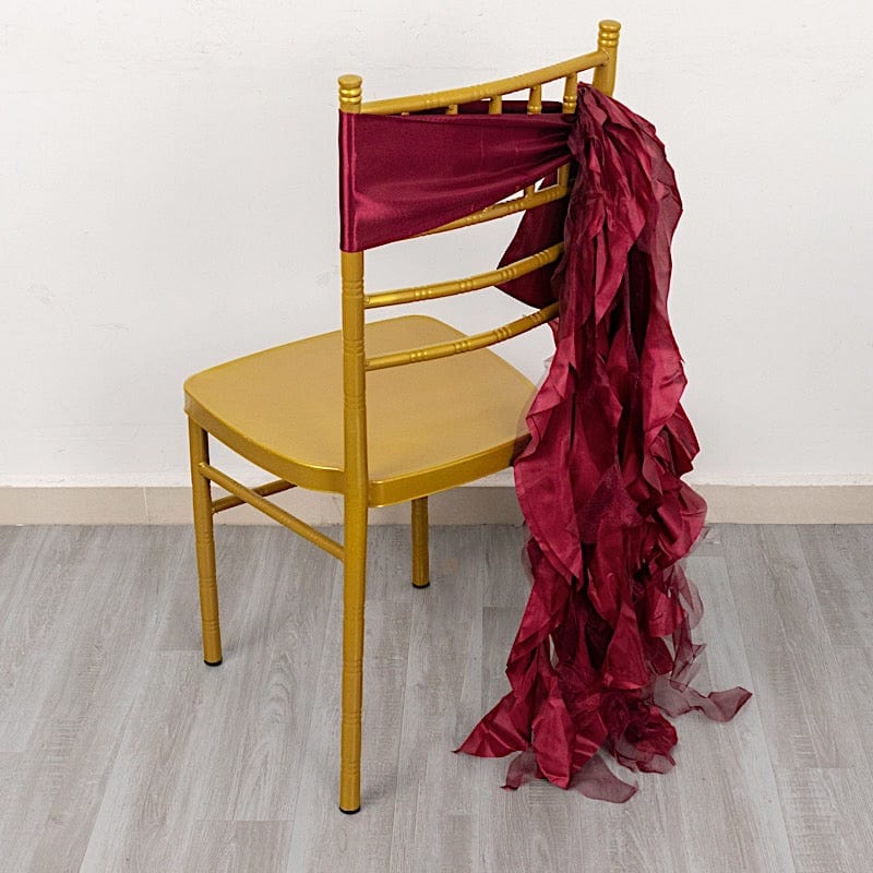 5 Curly Willow Chiffon Satin Chair Sashes