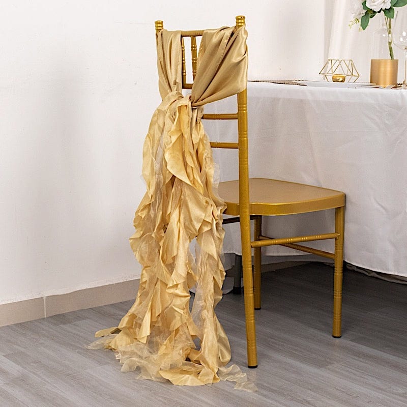 5 Curly Willow Chiffon Satin Chair Sashes