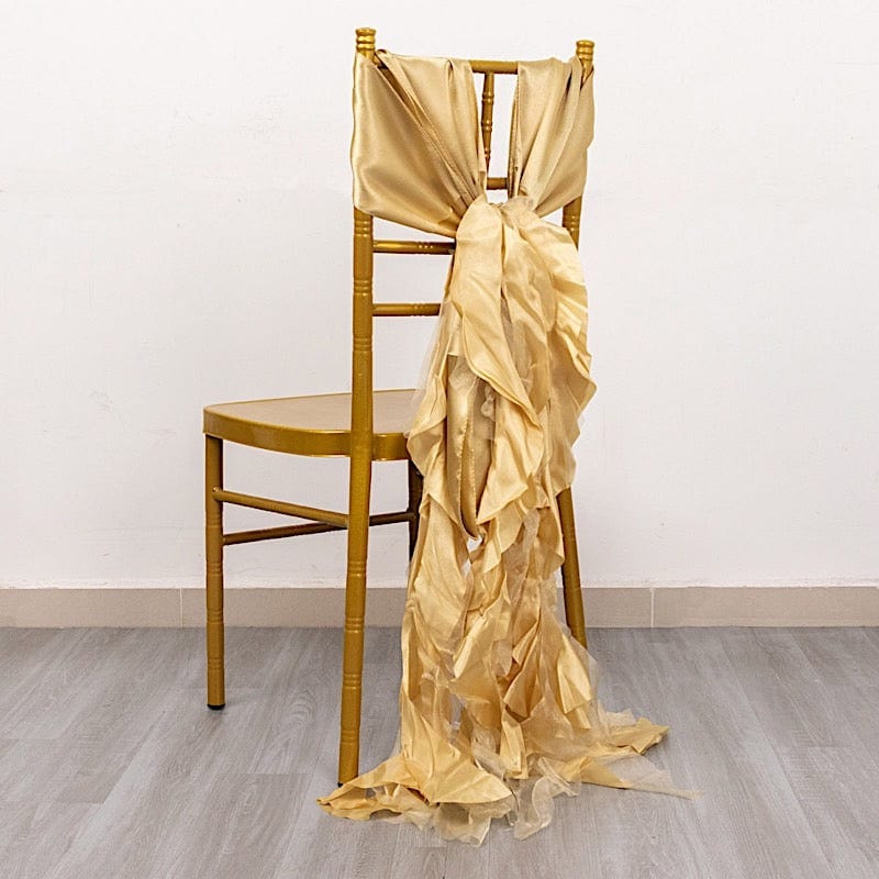 5 Curly Willow Chiffon Satin Chair Sashes