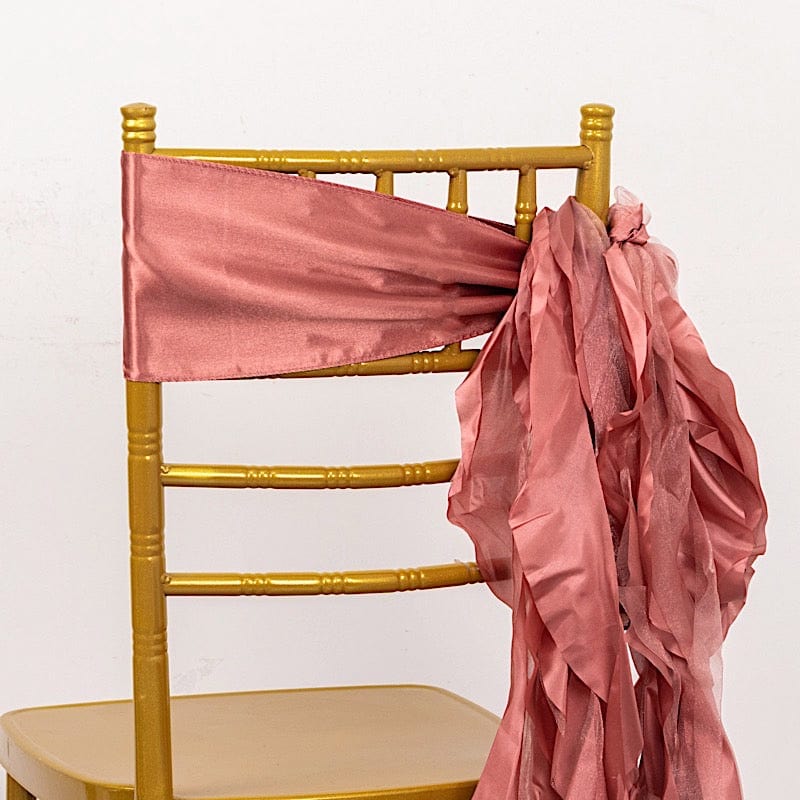 5 Curly Willow Chiffon Satin Chair Sashes