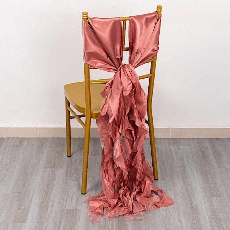 5 Curly Willow Chiffon Satin Chair Sashes