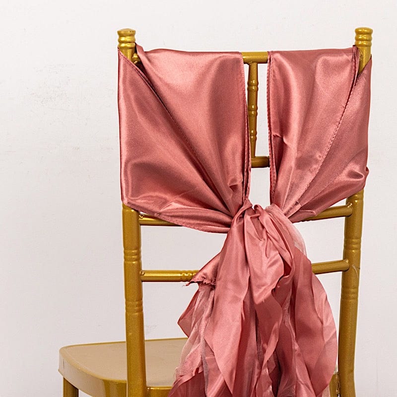 5 Curly Willow Chiffon Satin Chair Sashes