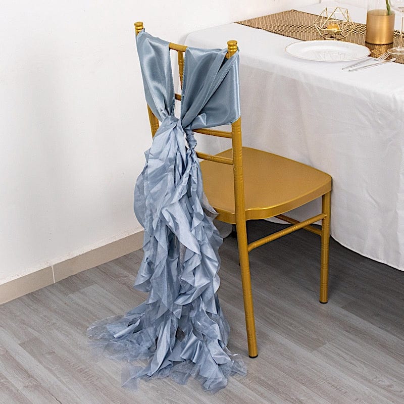 5 Curly Willow Chiffon Satin Chair Sashes