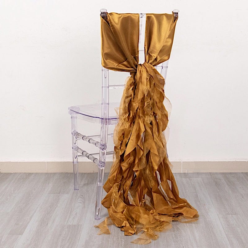 5 Curly Willow Chiffon Satin Chair Sashes