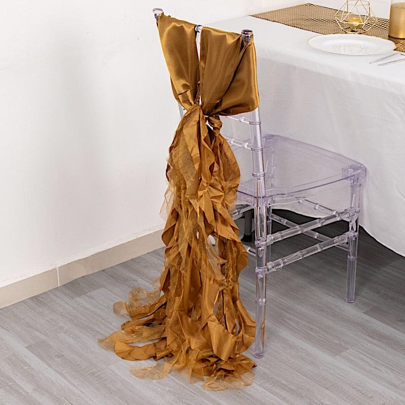 5 Curly Willow Chiffon Satin Chair Sashes