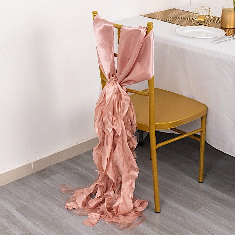 5 Curly Willow Chiffon Satin Chair Sashes